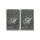 preview thumbnail 25 of 25, Set of 2- Silver Embroidered Gray Monogrammed Fingertip Towels , Personalized Gift, 11 x 18 Inches M