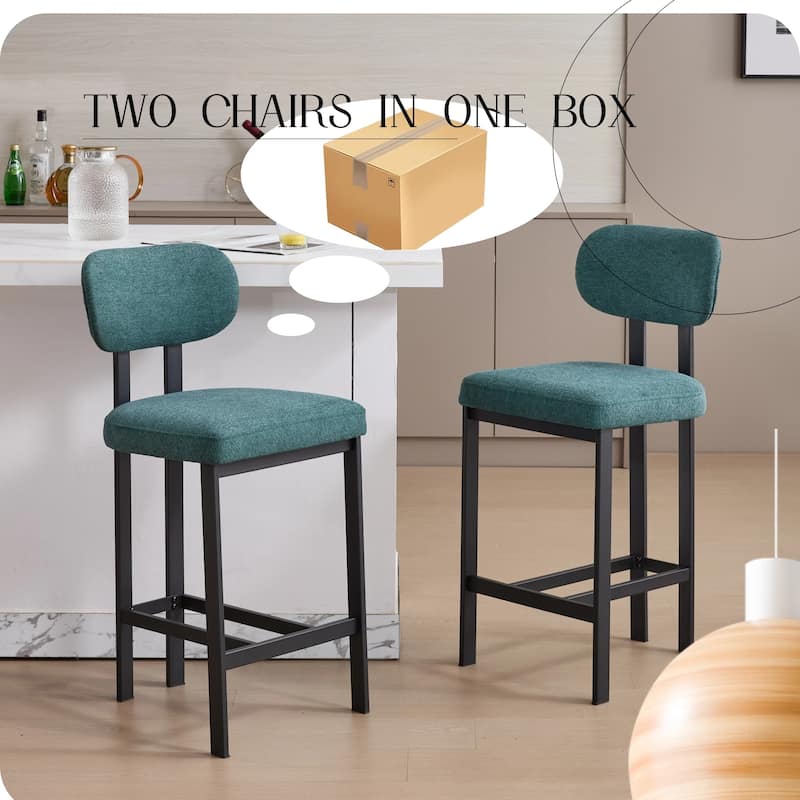 Upholstered Counter Height Bar Stools Side Chairs Set of 2