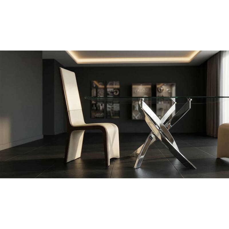 Modrest Pacer Modern Beige & Grey Ash Dining Chair (Set of 2)