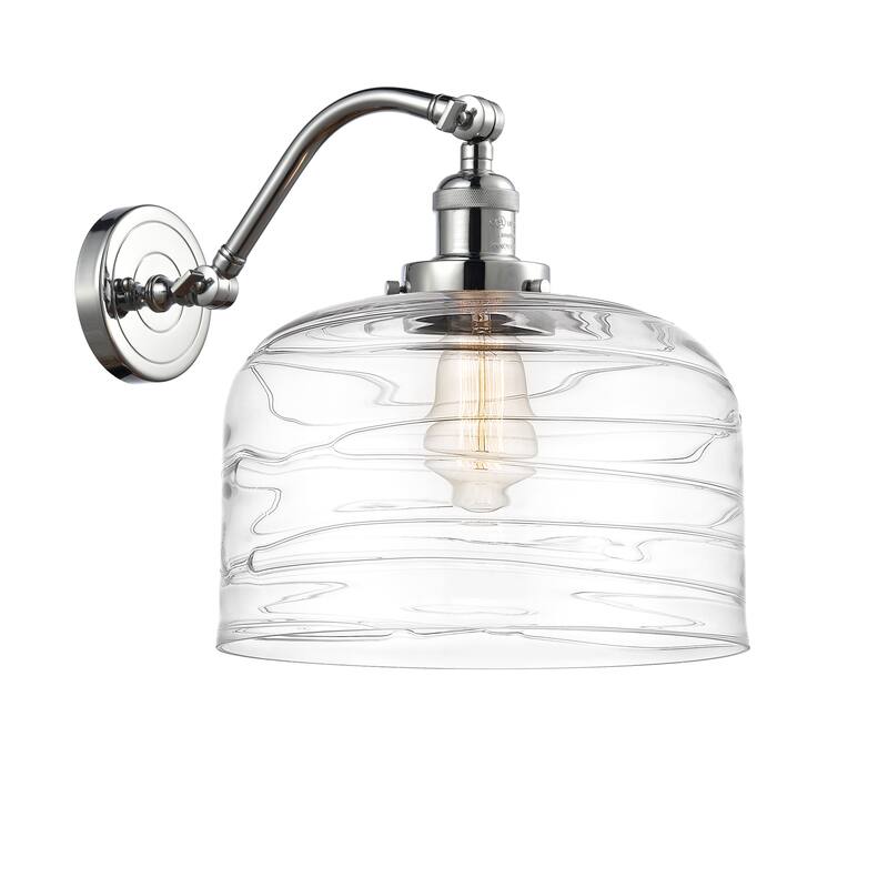Innovations Lighting Bell - 1 Light 12" Sconce - Polished Chrome/Clear Deco Swirl