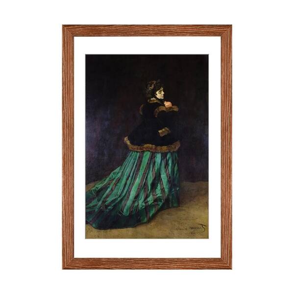 green emerald velvet dress Claude Monet Fine Art Print, Woman Seated Under Willows – GalleryThane main image 0