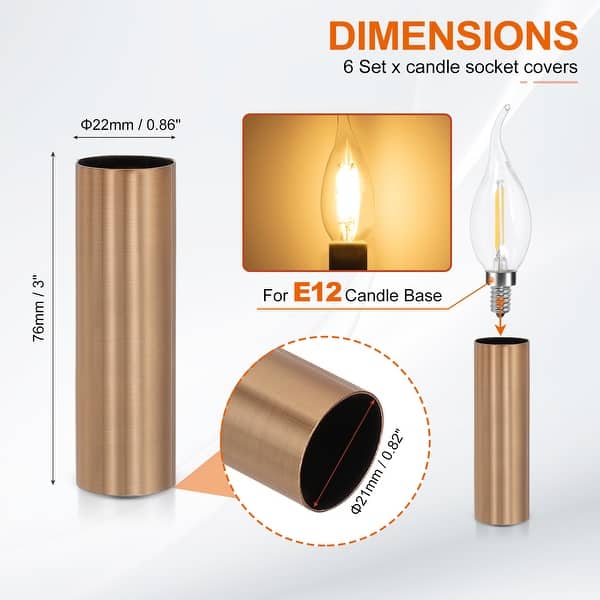 dimension image slide 57 of 102, Metal Chandelier Socket Sleeves Insulation Heat Shrinkable