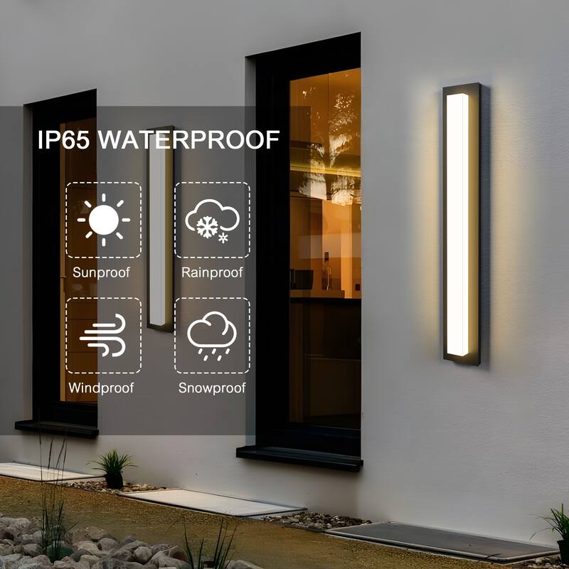 Aluminum LED Outdoor Wall Sconce Rectangle Wall Mounted Lights