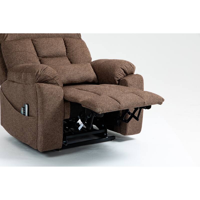 Power Lift Recliner Chair with Heat & Massage, Ergonomic Single Sofa Chair, Electric Recliner Chair with 2 Cup Holders