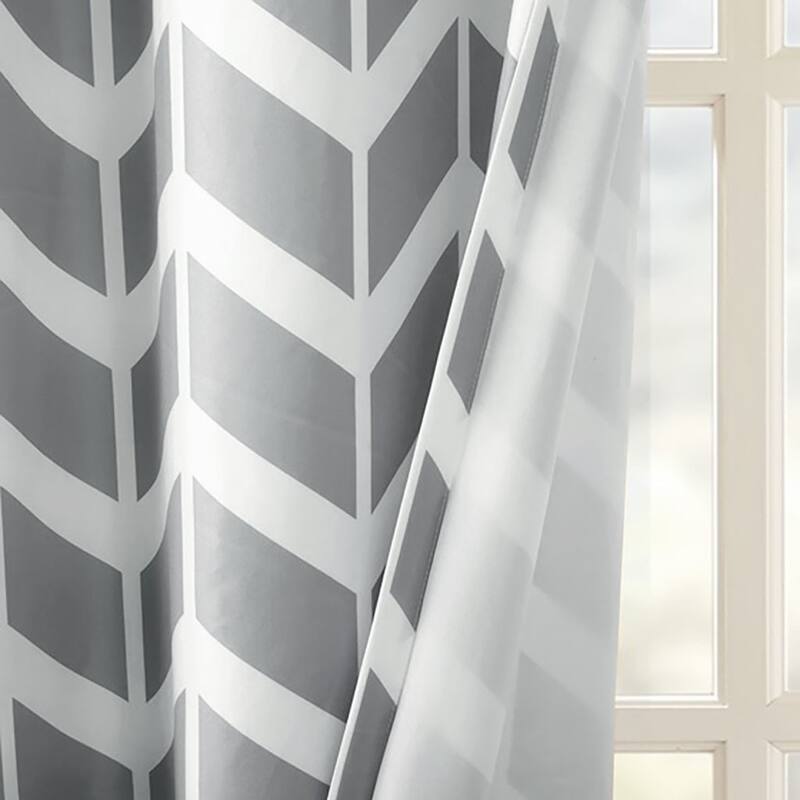 Chevron Printed Room Darkening Grommet Top Panel
