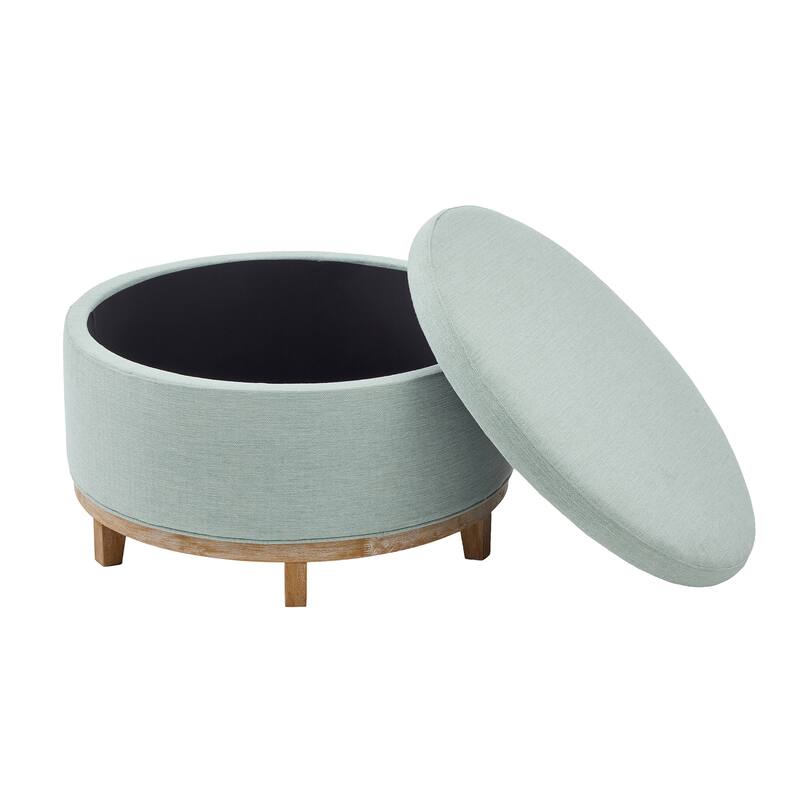 Christopher Knight Home - Modern Fabric Storage Ottoman with Wooden Legs