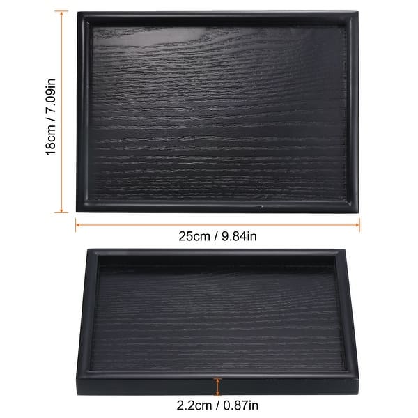 dimension image slide 0 of 3, Wood Serving Tray Rectangle Decorative Platter Home Kitchen Table