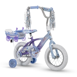 Frozen Bike with Doll Carrier Sleigh for Girl's, 12 White and