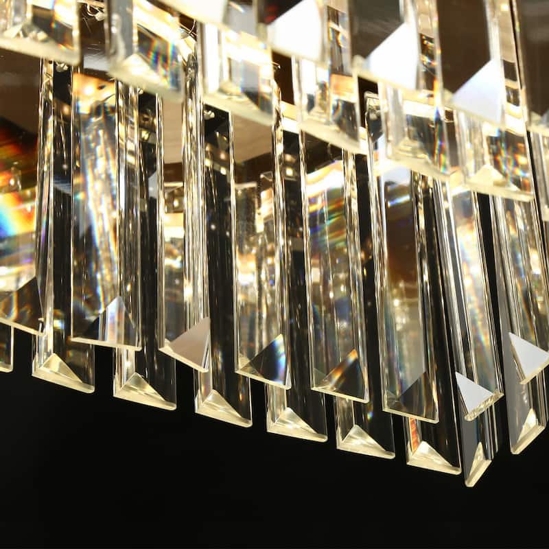 Modern LED Crystal Chandelier Island Lights for Kitchen Island - Gold - 31.5" W x 6.3" H x 7.9" D
