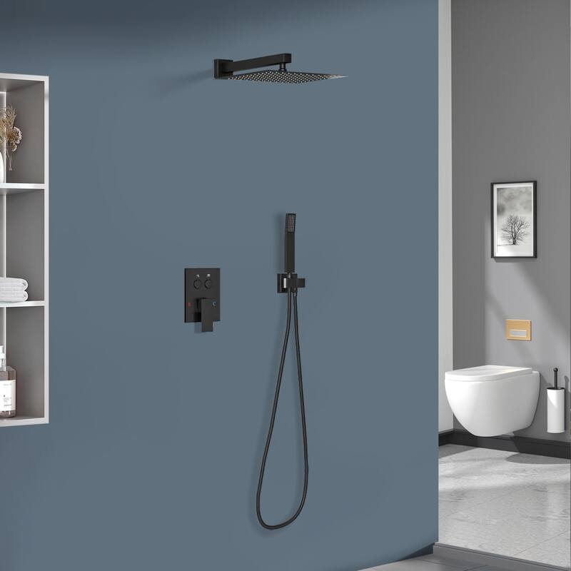 Topcraft 12-Inch Wall Mounted Square Shower System with Rough-in Valve - 12*12