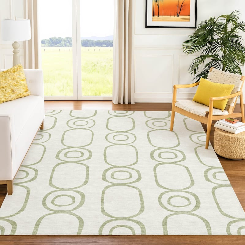 Machine Washable Indoor/ Outdoor Modern Vibe Chantille Rug