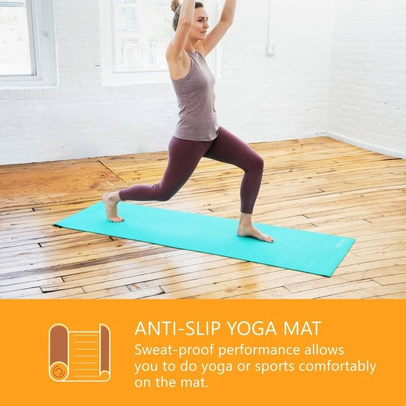 Sol Living Yoga Mat Premium Non Slip Extra Thick Exercise Mat for Yoga, Pilate, Mediation - 24 -In x 72 -In