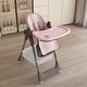 preview thumbnail 3 of 27, Adjustable High Chair for Babies Aged 0-6 Years with Safety Belt and Lockable Wheels Pink