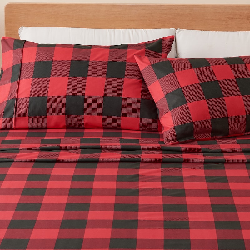 Linery & Co. Ultra-Soft Brushed Holiday-Printed Microfiber Sheet Set