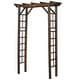 preview thumbnail 2 of 19, Outsunny 7' Wood Steel Outdoor Garden Arched Trellis Arbor with Natural Fir Wood & Side Panel for Climbing Vines