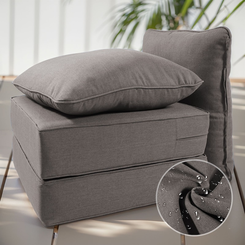 Gymojoy 24"x24"x6" Thick Cushions & Pillows Set - Deep Seat Indoor/Outdoor Water & Fade Resistant
