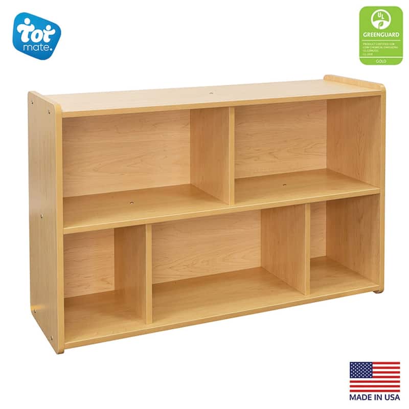 Tot Mate Laminate School Preschool Compartment Storage - 46" x 15" x 30 1/2" - Assembly Required - Maple