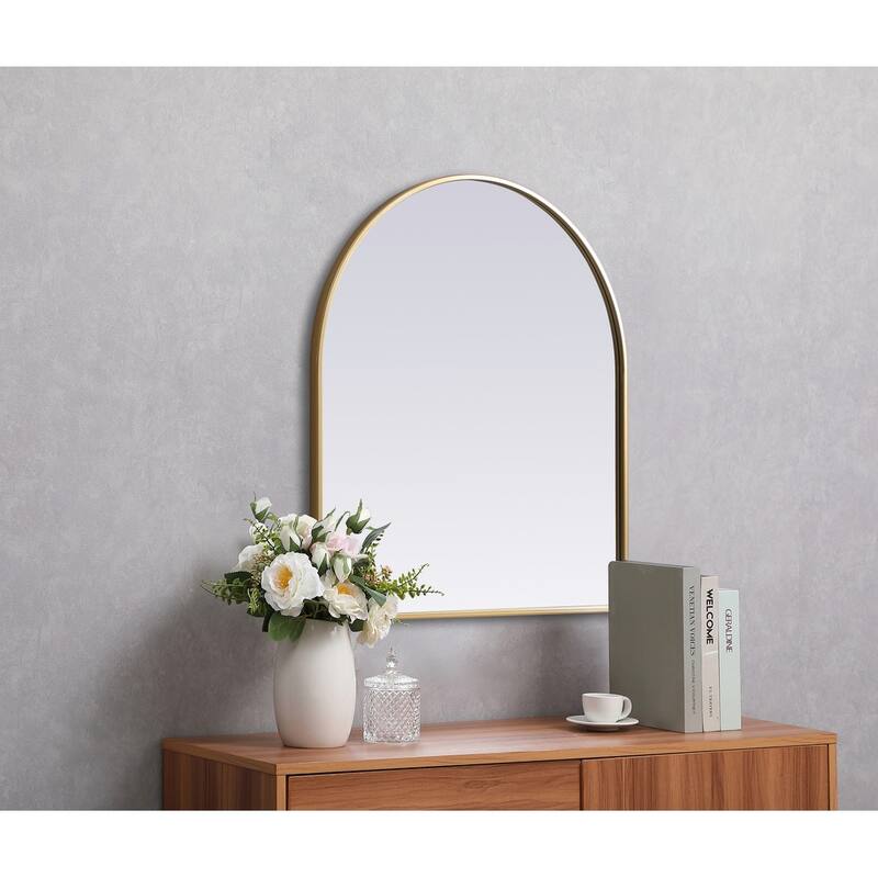 Indigo Home Metal Frame Arch Mirror 27x30 Inch