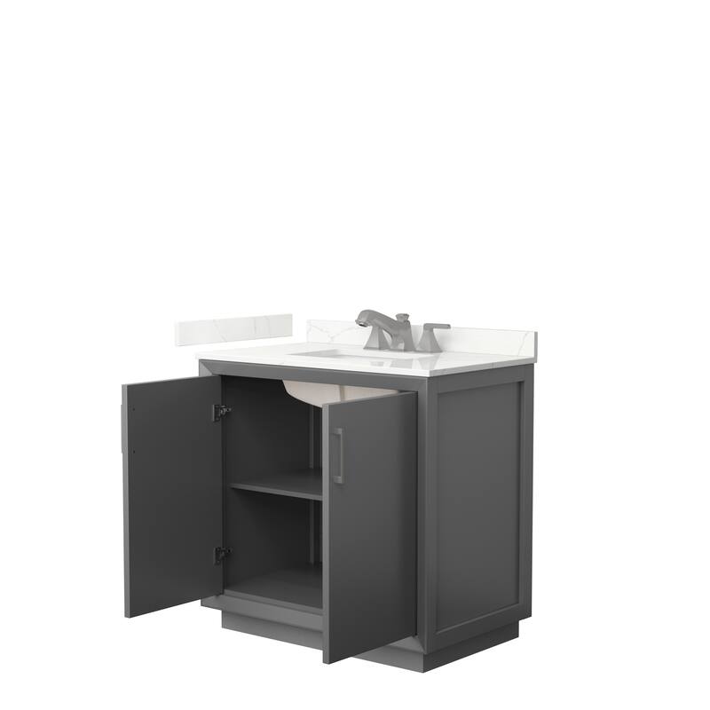 Strada 36-inch Single Vanity, Quartz Top