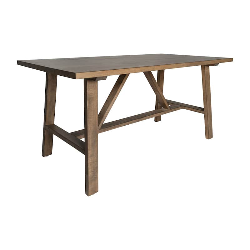 Farmhouse Style Trestle Base Solid Wood Coffee Table