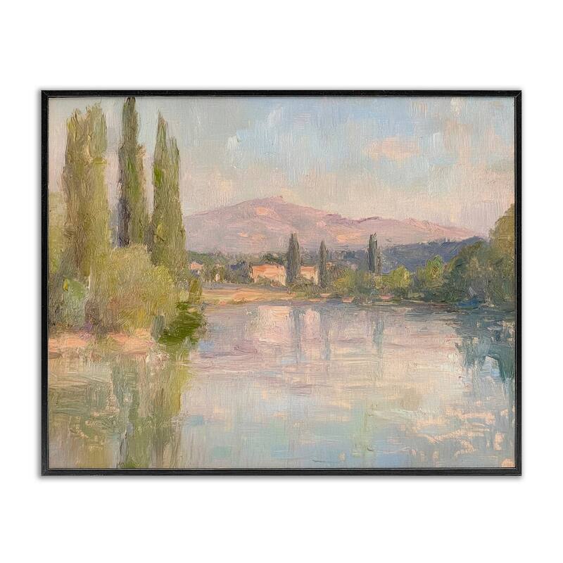 Stupell Place By The Lake Framed Giclee Art Design By Petal Prints Design - 14 x 11 - Black