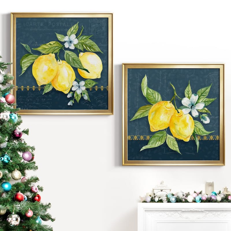Blue Lemon Squeeze I Premium Framed Canvas - Ready to Hang