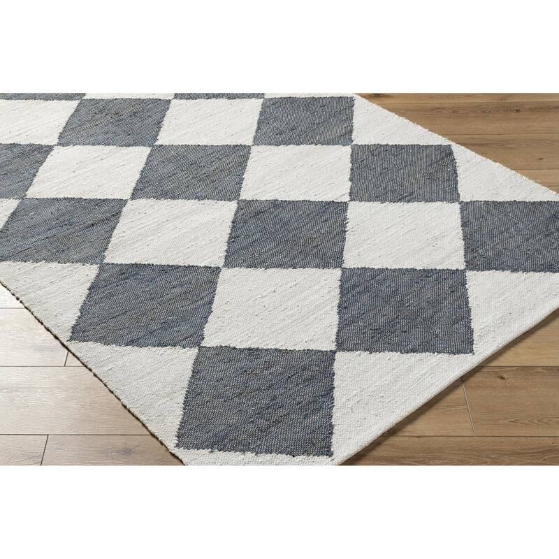 Wilfredo Transitional Checkered Jute Area Rug