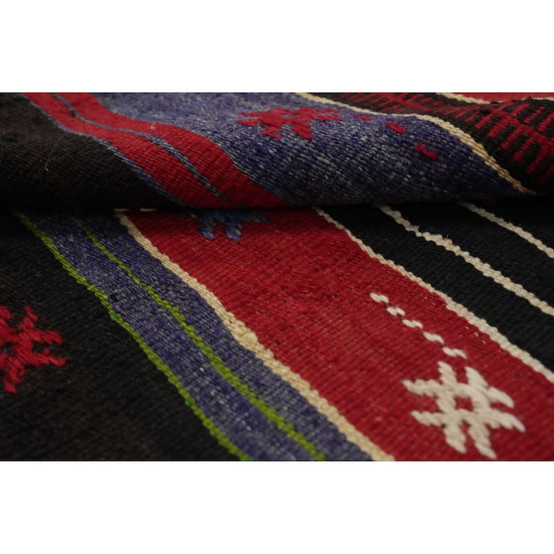 Hand Woven Oriental 100% Wool Carpet Southwestern Tribal Multi-Colored Kilim Area Rug - 7' 3'' X 5' 0''