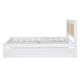 preview thumbnail 12 of 58, Versatile Pull-Out Bed,Full Size Elegant Bed Frame with Rattan Headboard and Sockets