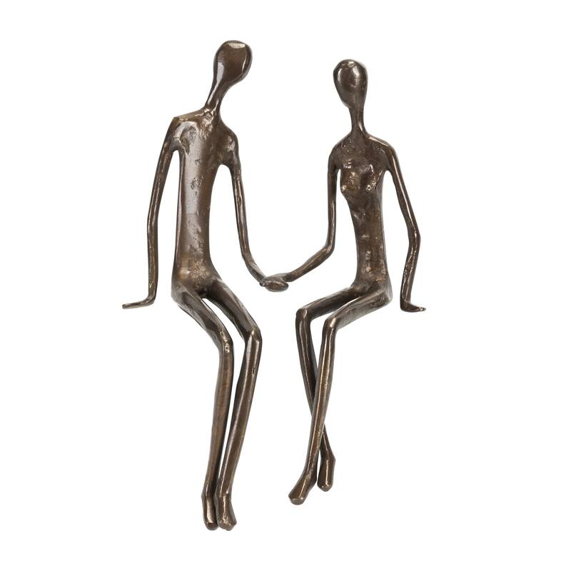 Sitting Couple Cast Bronze Sculpture