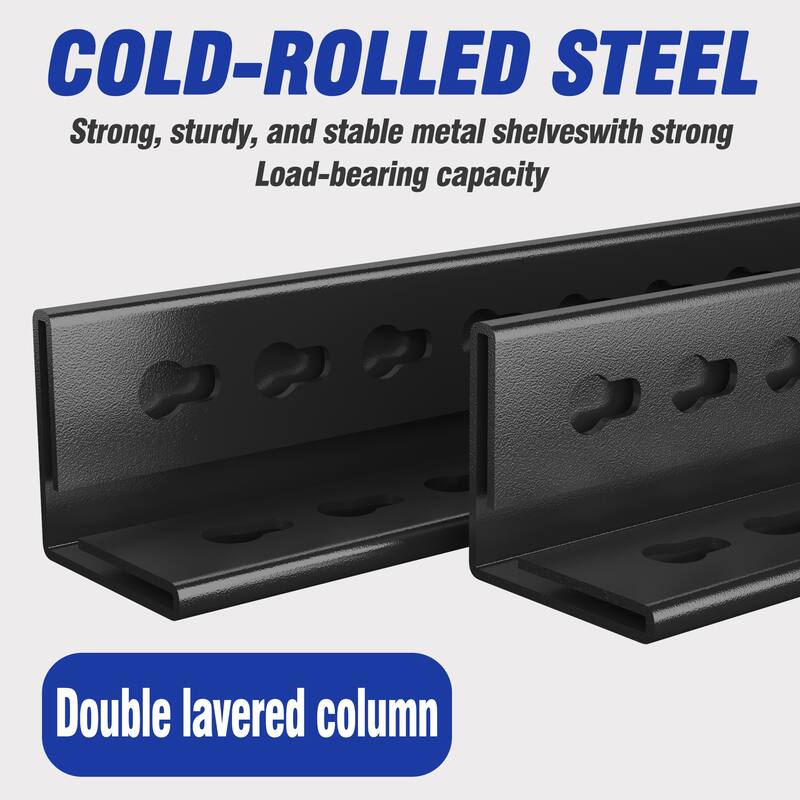 3 Tier Metal Shelf, 31.50 Inch High Freestanding Shelf, Adjustable Divider Unit, Black, Need to Assemble