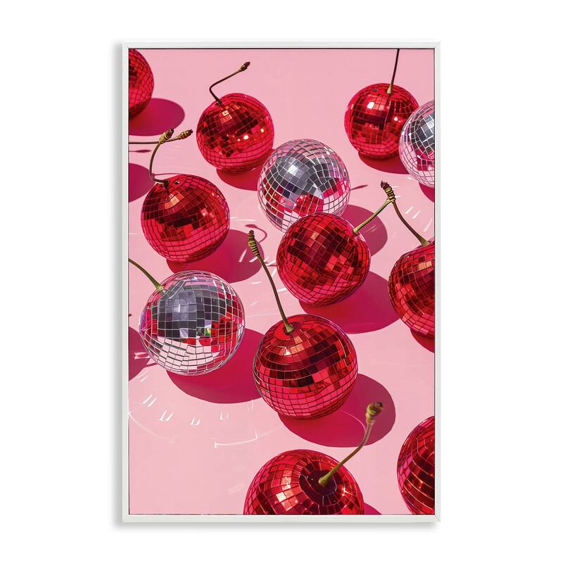 Stupell Cherry Picked Disco Framed Giclee Art Design By LSR Design Studio - 20 x 30 - White