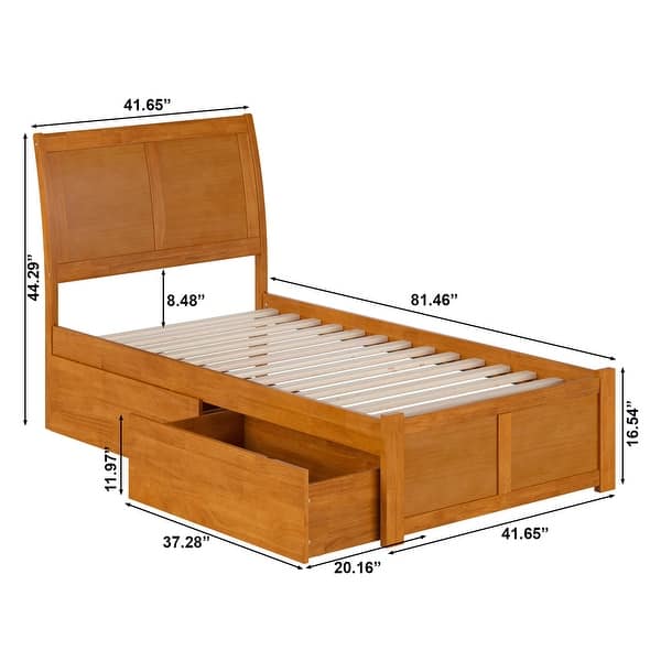 dimension image slide 5 of 8, Portland Platform Bed with Footboard and Storage Drawers