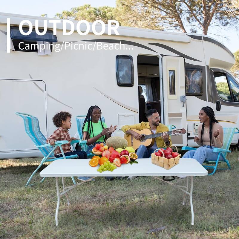Folding Table 6 Foot Portable, Plastic Foldable Table