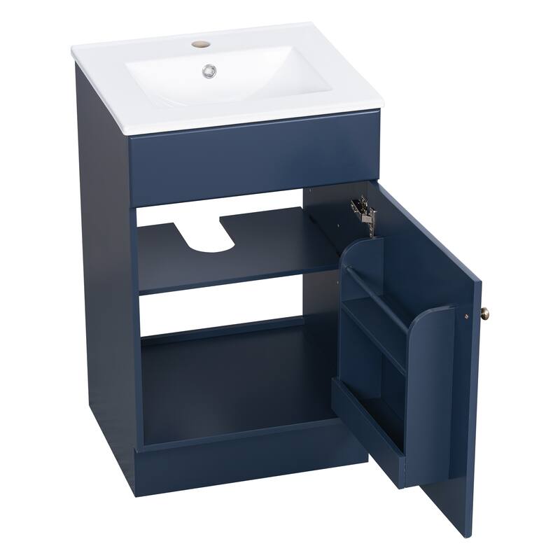 Christopher Knight Home - Ethan 20" Bathroom Wooden Vanity with Sink and Storage Cabinet