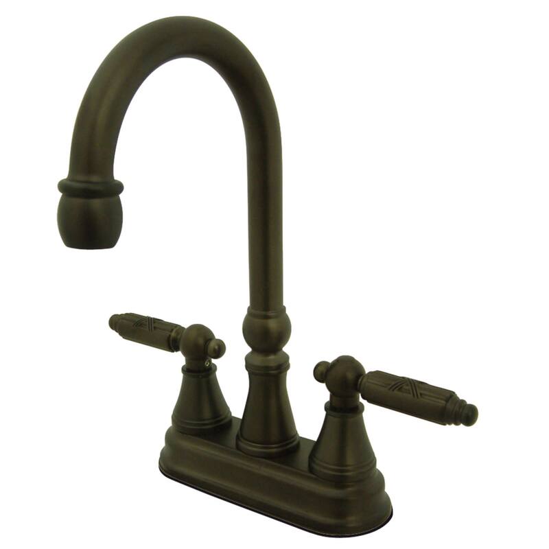 Kingston Brass Georgian Deck Mounted Double Handle Bar Faucet with