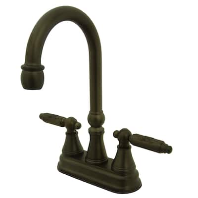 Kingston Brass Georgian Deck Mounted Double Handle Bar Faucet with