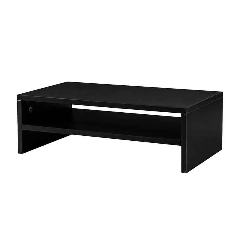 2-Tier Wood Arm Riser Desk Storage Organizer Computer Monitor Stand