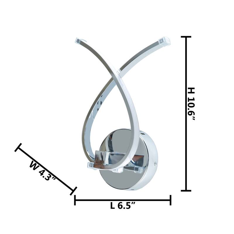 2-Light Chrome Wall Sconce With Acrylic Diffusers