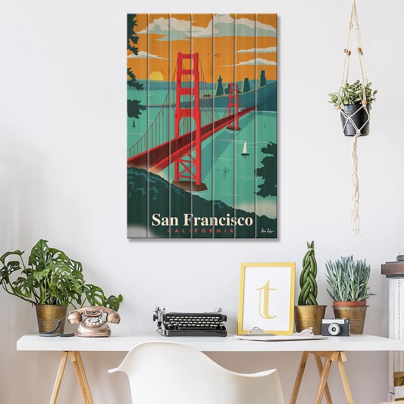 San Francisco Print On Wood by IdeaStorm Studios - Multi-Color
