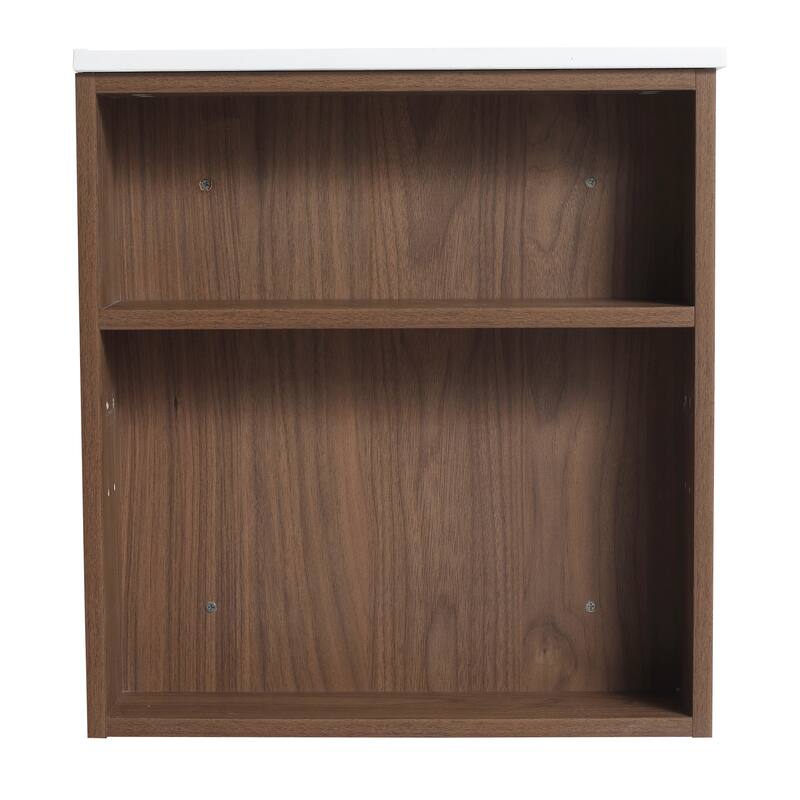 30" Wall-Mounted Bathroom Vanity with Gel Basin, Soft-Close 2/3 Extended Drawers, Adjustable Side Rack