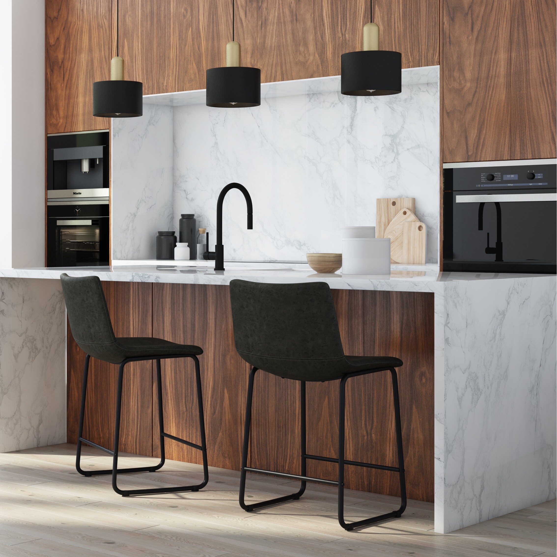 WYNDENHALL Adrienne Mid Century Modern Stool (Set of 2) Bed Bath