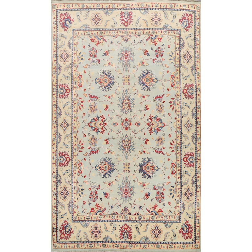 Vegetable Dye Floral Super Kazak Oriental Area Rug Wool Hand-knotted - 8'7" x 12'0"