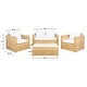 preview thumbnail 38 of 52, SAFAVIEH Outdoor Patio Furniture Machie 4-Piece Conversation Set