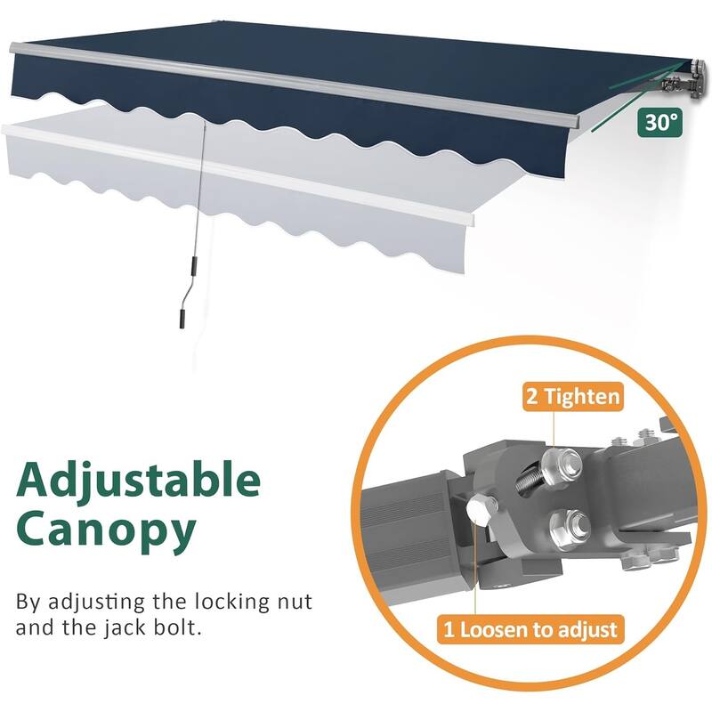 MCombo Patio Awning 8x7 Feet Sunshade Canopy for Manual Retractable Awnings