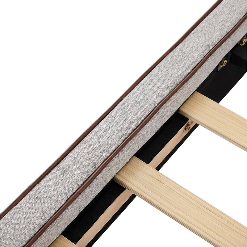 Christopher Knight Home - Aveline Modern Upholstered Platform Bed with Curved Back Headboard and Button Tufted Design