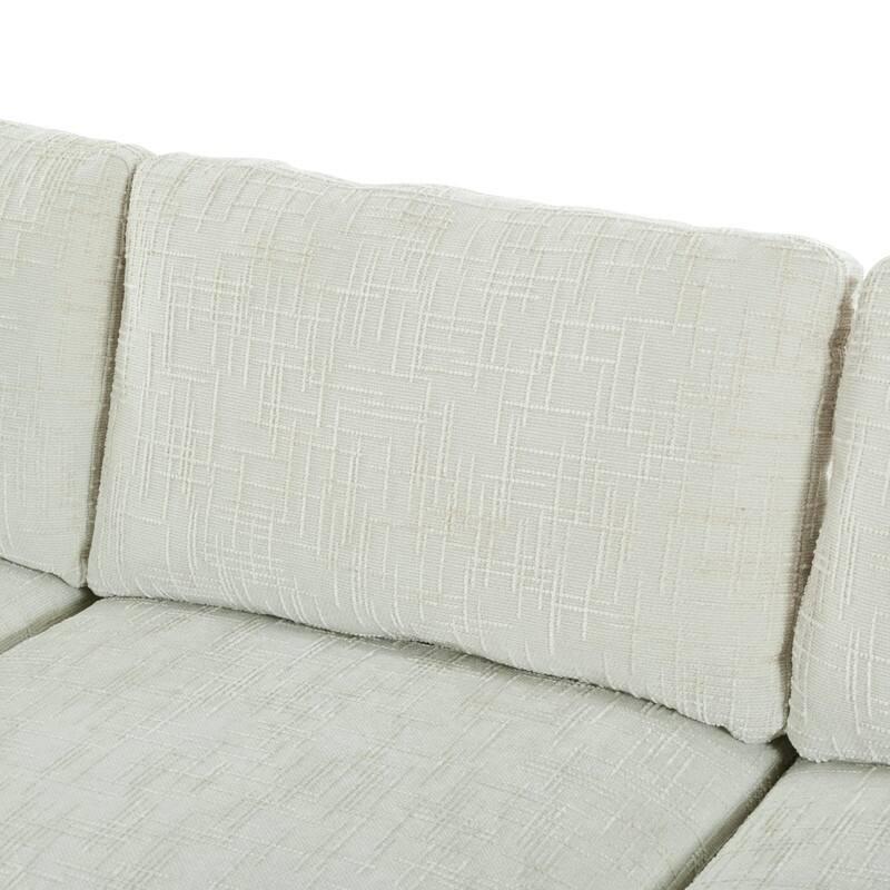 6-Piece U-Shaped Sectional Corner Sofa with Movable Ottoman and Durable Chenille Fabric for Versatile Living Spaces