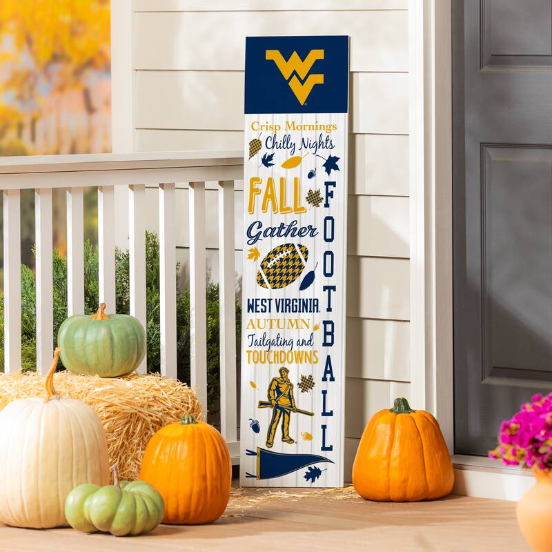 47" Double Sided Seasonal Porch Leaner, West Virginia University - 47" x 11.25" - Fall