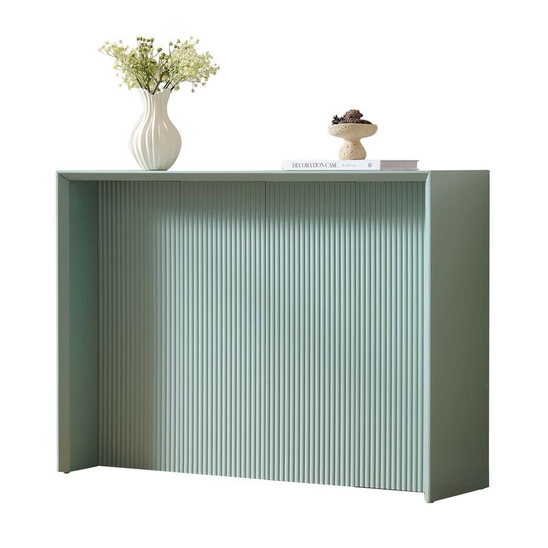 Lira Contemporary Wood Ripple Front Console Table