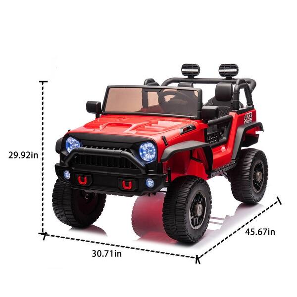 dimension image slide 0 of 3, 24V Ride-On Car with Double Seat Bluetooth Remote Control MP3 Player and LED Lights